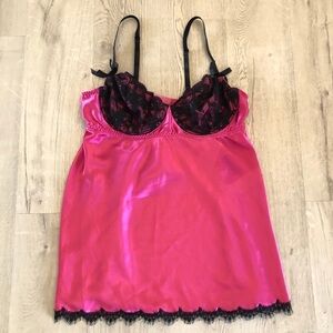 Cocique short pink negligee bra black lace 18